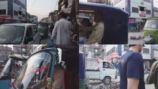巴基斯坦街头行人车辆地拍高清在线视频素材下载