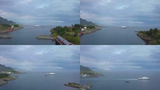 挪威海的海上渡轮高清在线视频素材下载