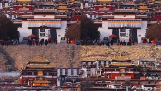 西藏藏传佛教格鲁派四大神寺扎什伦布寺高清在线视频素材下载