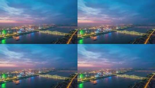 武汉城市夜景延时高清在线视频素材下载