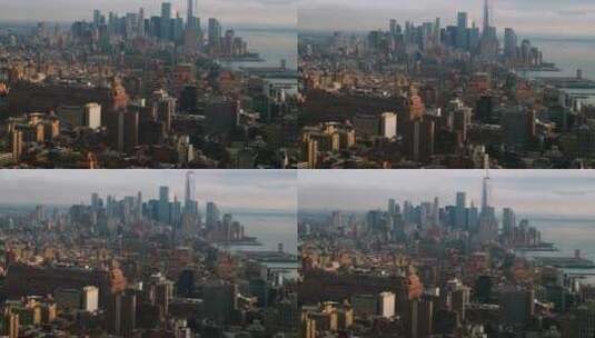 纽约曼哈顿下城的日落（顶层公寓景观）高清在线视频素材下载