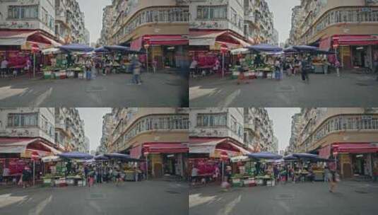 香港油麻地街市高清在线视频素材下载