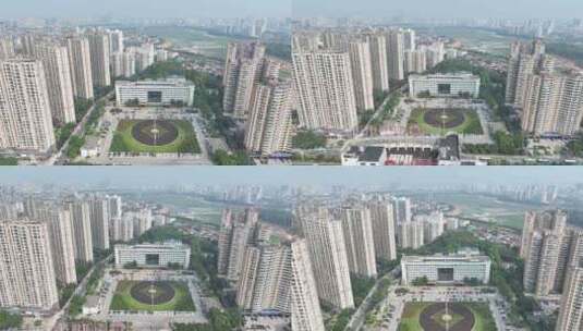 九江市浔阳区人民政府建筑航拍九江市中心高清在线视频素材下载