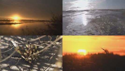 日出河流自然风光延时秋收高清在线视频素材下载