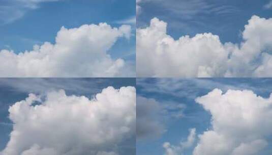 蓝天白云积雨云浓云唯美天空高清在线视频素材下载