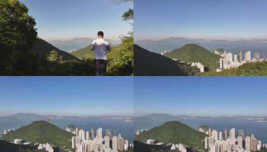 香港清晨航拍高清在线视频素材下载