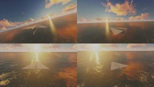 4K纸飞机飞翔多镜头合集高清在线视频素材下载