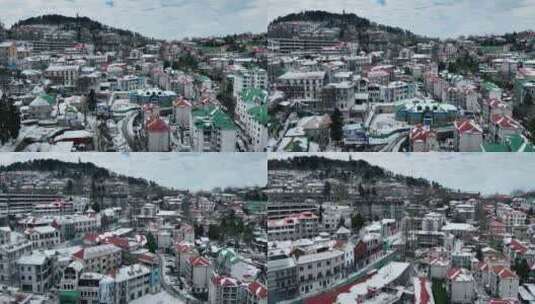 江西庐山冬天雪景航拍高清在线视频素材下载