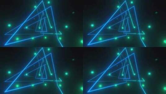 粒子特效合成的三角形动画高清在线视频素材下载