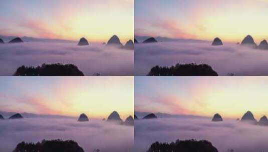 大气桂林漓江山水日出云海延时拍摄高清在线视频素材下载