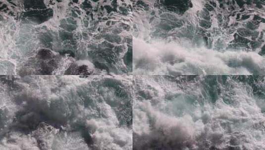 俯拍汹涌的海浪高清在线视频素材下载