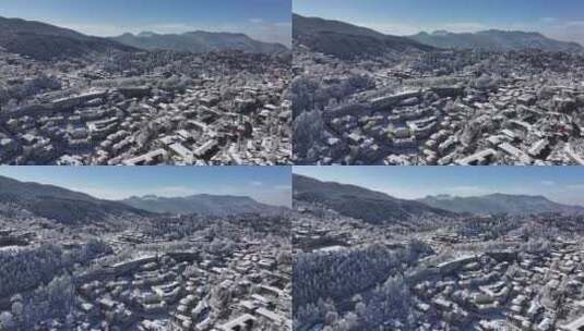 江西庐山风景区冬季牯岭镇横移航拍视频高清在线视频素材下载