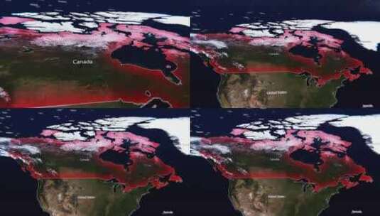 加拿大地图高清在线视频素材下载