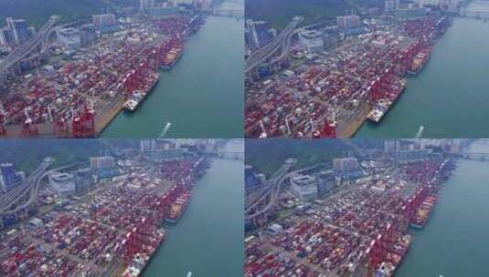 集装箱港口航拍高清在线视频素材下载