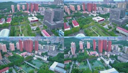 湖北武汉中国地质大学东区航拍洪山区校园大高清在线视频素材下载