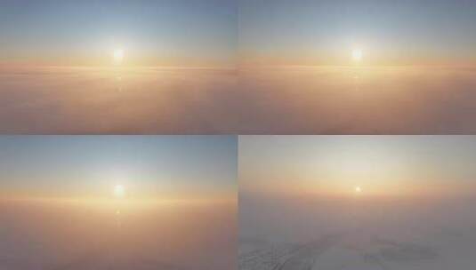 平流雾上的日出风光高清在线视频素材下载