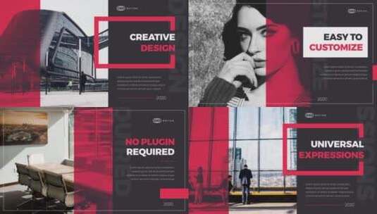 红黑色企业宣传展示幻灯片AE模板高清AE视频素材下载