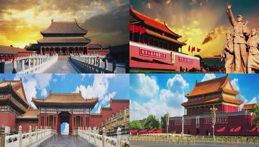 北京故宫古建筑黄昏景象高清在线视频素材下载