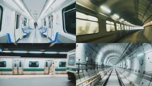 快速行驶地铁隧道无人驾驶地铁穿梭城市速度高清在线视频素材下载