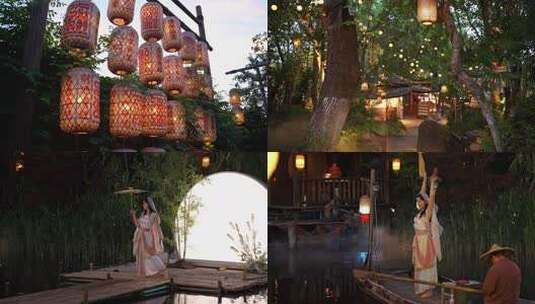 院子餐饮表演高清素材高清在线视频素材下载