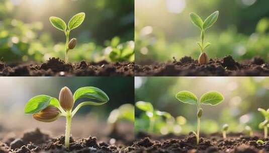 幼苗破土生长素材高清在线视频素材下载