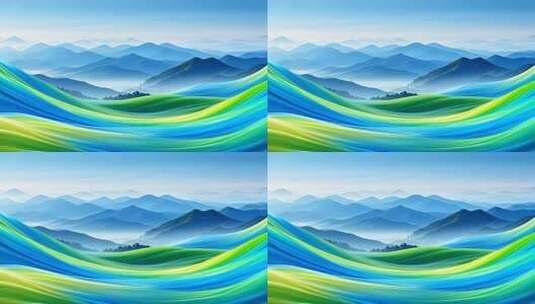 山水背景抽象动感波浪画面高清在线视频素材下载