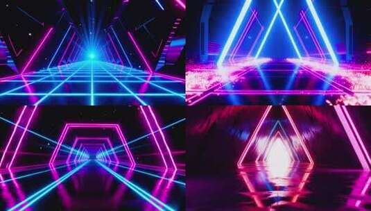 4k霓虹动感炫酷赛博朋克穿梭背景合集高清在线视频素材下载