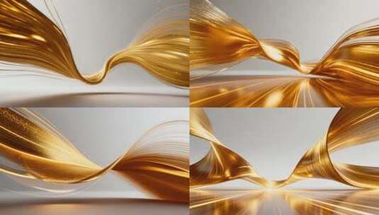 金色流动光线动态素材高清在线视频素材下载