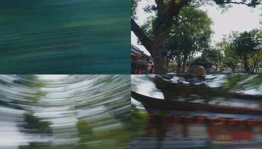 场景动态模糊转场（森林古建商场室内）高清在线视频素材下载