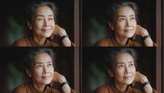 优雅成熟女性的微笑与期盼高清在线视频素材下载