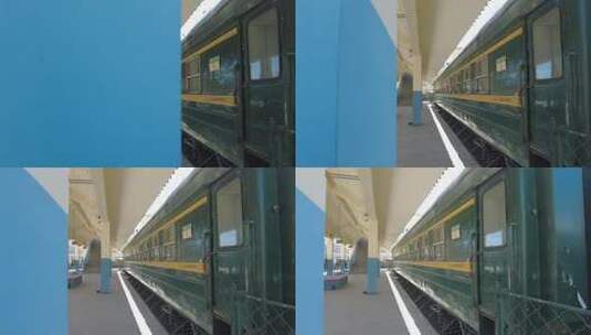 绿皮火车车厢局部画面高清在线视频素材下载