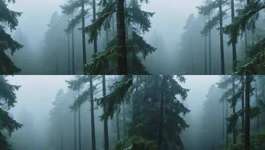 黄山雨后森林大雾弥漫神秘自然视频高清在线视频素材下载