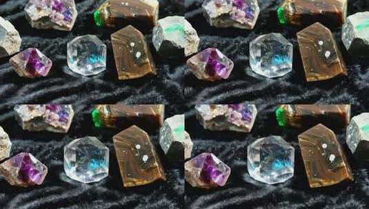 多彩宝石水晶特写高清在线视频素材下载