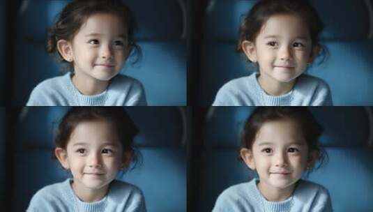 高速列车内小女孩的微笑特写高清在线视频素材下载