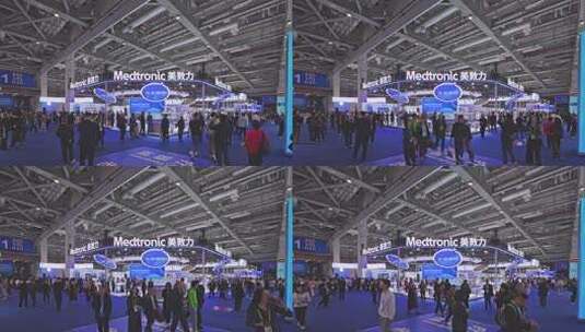 第八届进博会1.1医疗器械及医药保健展区高清在线视频素材下载