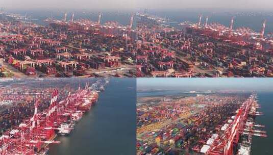 广州南沙国际港航拍4K 2025最新高清在线视频素材下载
