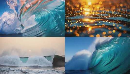 大海海洋航拍海浪升格海鸥海面海滩ai素材高清在线视频素材下载