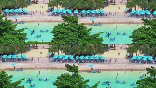 海南三亚海棠湾夏天游客旅游海洋游玩唯美高清在线视频素材下载