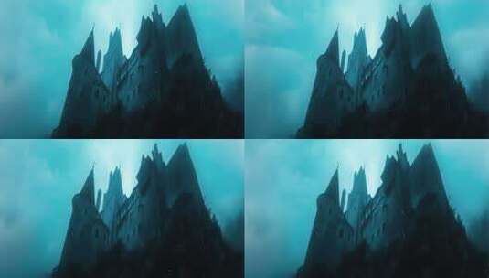 迷雾中的神秘城堡素材高清在线视频素材下载