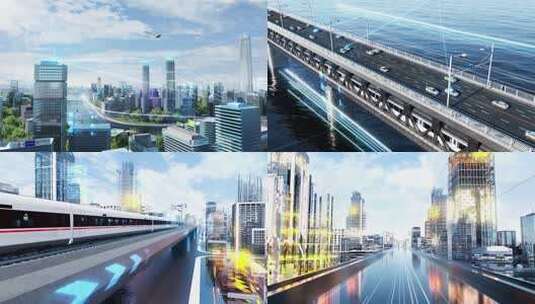 数字城市交通科技发展高清在线视频素材下载