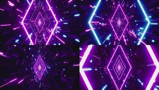 霓虹光线隧道穿梭背景素材高清在线视频素材下载