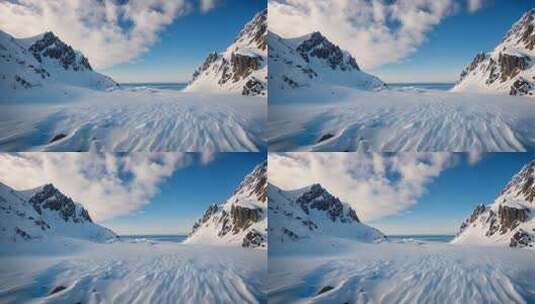 雪山自然风光全景高清在线视频素材下载