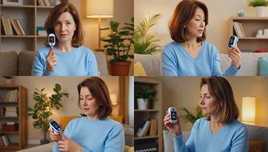 女性手持电子设备展示画面高清在线视频素材下载