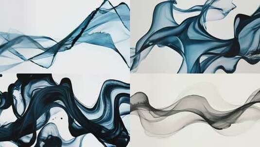 水墨流动抽象背景艺术水彩渲染高清在线视频素材下载