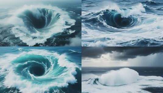 壮丽海洋巨浪与惊险海事高清在线视频素材下载