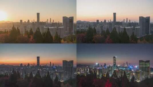 8k延时山东济南汉峪金谷夜景高清在线视频素材下载