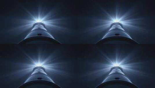 星光璀璨灯塔指引希望方向高清在线视频素材下载