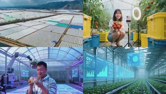 科技化温室大棚内数据展示高清在线视频素材下载