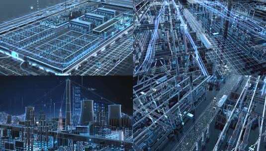 变电站智能工业电力传输高清在线视频素材下载