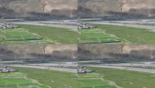 青藏高原铁路火车全景高清在线视频素材下载